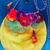 Velvet Pansy Purse by Robyn Alexander