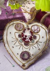 Antique Heart Pincushion by Irene Junkuhn available from Australian Needle Arts