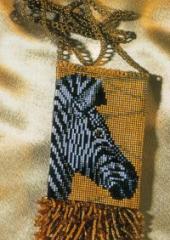 Zebra Amulet Bag - Issue 50 by Jill Oxton's Cross Stitch & Beading