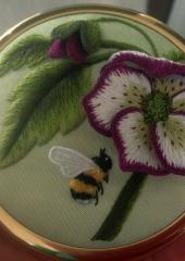 Please click on image to view more details Hellebores & Bumble Bee with Susan Porter available from Australian Needle Arts